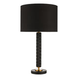 Dar Emani Table Lamp Black & Aged Gold with Shade –  from Amos Lighting + Home