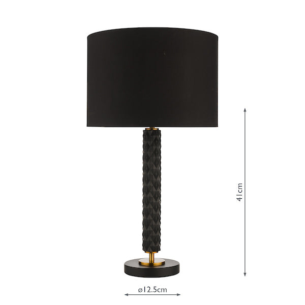 Dar Emani Table Lamp Black & Aged Gold with Shade –  from Amos Lighting + Home