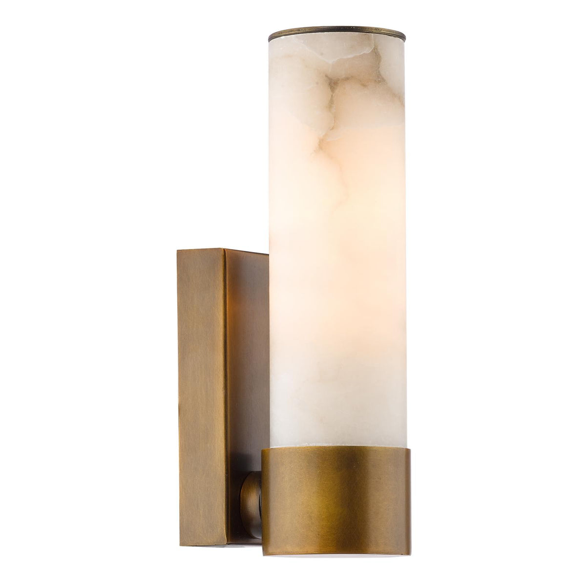 Dar Eneco Bathroom Wall Light Antique Bronze and Natural Alabaster IP44