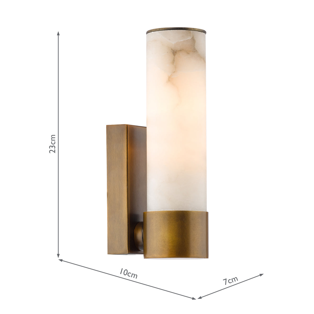 Dar Eneco Bathroom Wall Light Antique Bronze and Natural Alabaster IP44