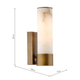 Dar Eneco Bathroom Wall Light Antique Bronze and Natural Alabaster IP44