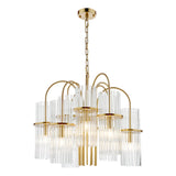 Dar Eniola 9 Light Pendant Natural Brass and Glass
