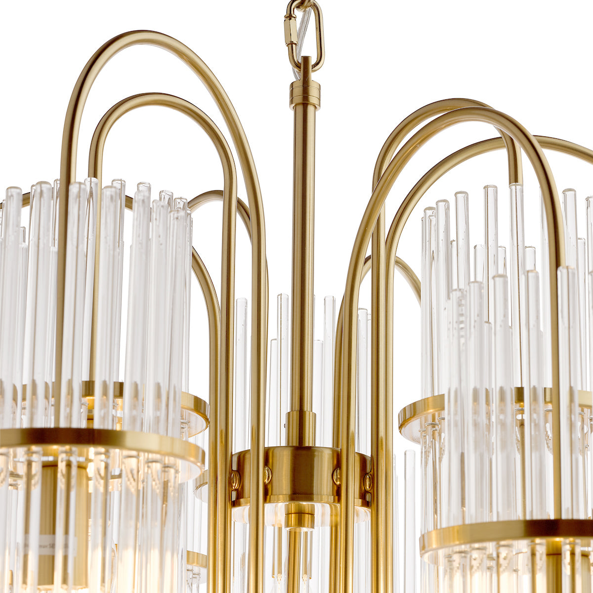 Dar Eniola 9 Light Pendant Natural Brass and Glass from Amos Lighting + Home