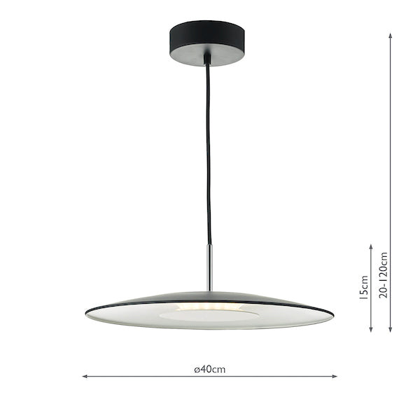 Dar Enoch LED Pendant Matt Black and Stainless Steel –  from Amos Lighting + Home