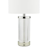 Dar Enrico Rechargeable Table Lamp Polished Nickel with Shade –  from Amos Lighting + Home