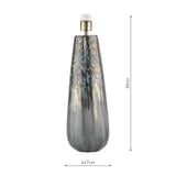 Dar Erdis Table Lamp Blue Art Glass and Antique Brass Base Only