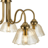 Dar Erika 5 Light Pendant Antique Bronze and Amber Glass