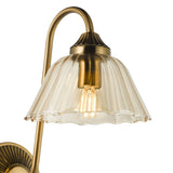 Dar Erika Wall Light Antique Bronze and Amber Glass