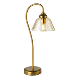 Dar Erika Table Lamp Antique Bronze and Amber Glass