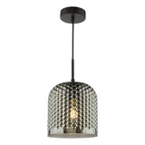 Dar Esila Pendant Matt Black and Smoked Glass