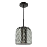 Dar Esila Pendant Matt Black and Smoked Glass