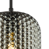 Dar Esila Pendant Matt Black and Smoked Glass