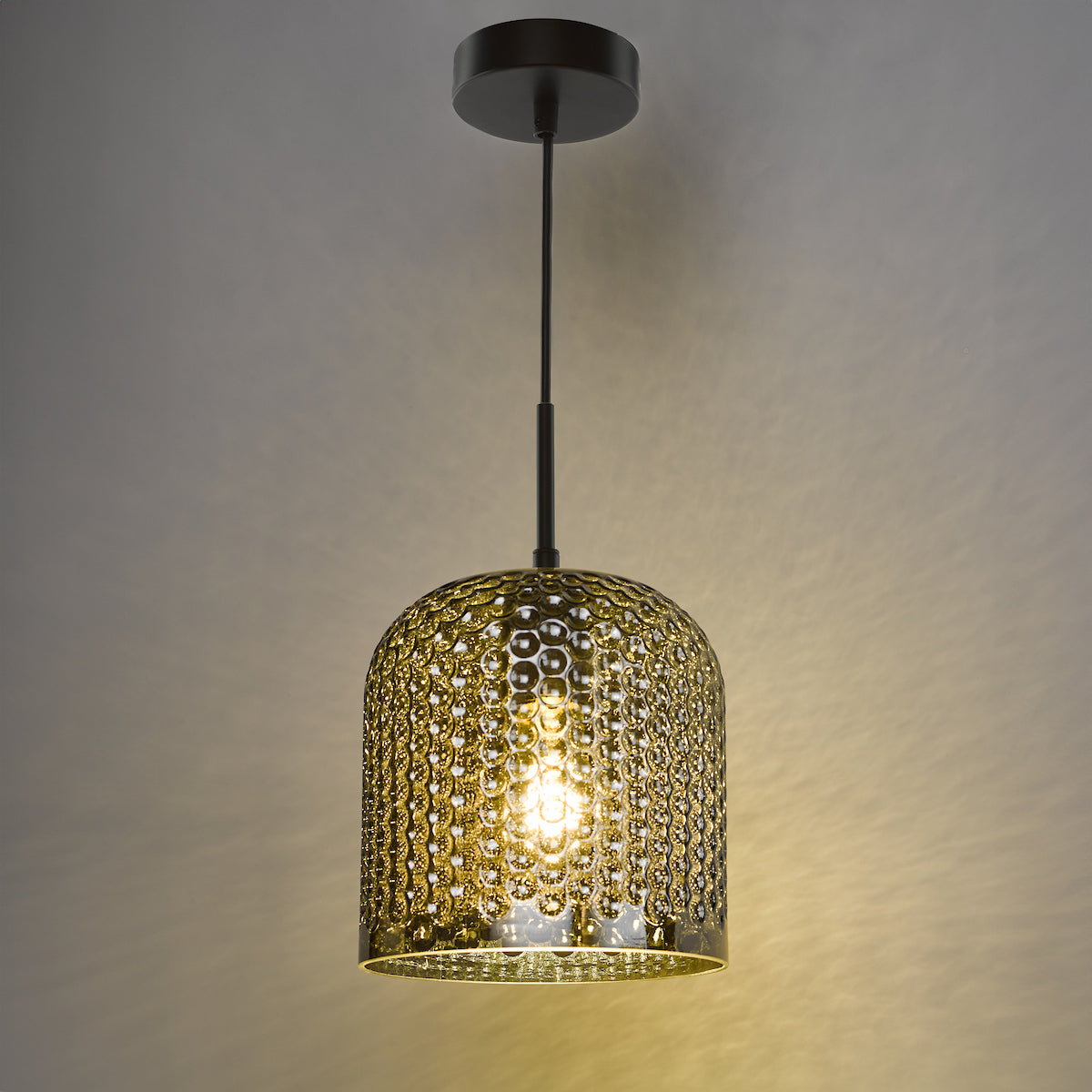 Dar Esila Pendant Matt Black and Smoked Glass