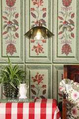 David Hunt Ethel Pendant Moss Green Glass and Antique Brass