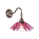 David Hunt Ethel Wall Light Azalea Glass and Antique Brass