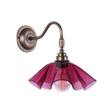 David Hunt Ethel Wall Light Azalea Glass and Antique Brass