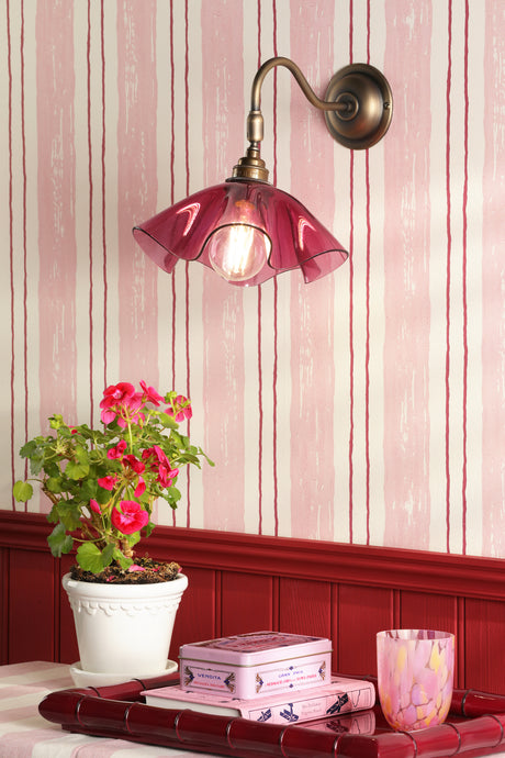 David Hunt Ethel Wall Light Azalea Glass and Antique Brass