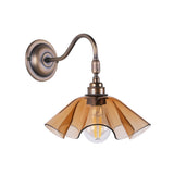 David Hunt Ethel Wall Light Tobacco Glass and Antique Brass