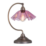 David Hunt Ethel Table Lamp Azalea Glass and Antique Brass