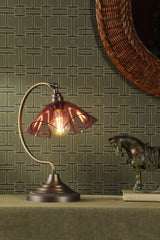 David Hunt Ethel Table Lamp Azalea Glass and Antique Brass