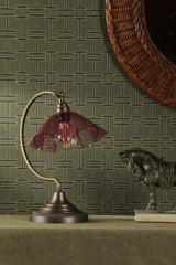 David Hunt Ethel Table Lamp Azalea Glass and Antique Brass