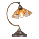 David Hunt Ethel Table Lamp Tobacco Glass and Antique Brass