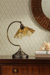 David Hunt Ethel Table Lamp Tobacco Glass and Antique Brass