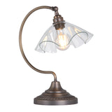 David Hunt Ethel Table Lamp Clear Glass and Antique Brass