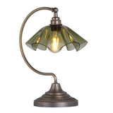 David Hunt Ethel Table Lamp Moss Glass and Antique Brass