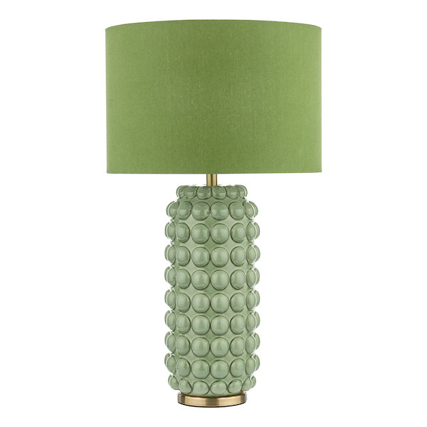 Dar Etzel Table Lamp Green with Linen Shade –  from Amos Lighting + Home