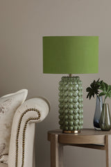 Dar Etzel Table Lamp Green with Linen Shade –  from Amos Lighting + Home