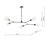 Dar Euphemia 5 Light Pendant Chandelier Black –  from Amos Lighting + Home