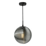 Dar Evander Single Pendant Matt Black and Smoked Glass –  from Amos Lighting + Home