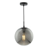 Dar Evander Single Pendant Matt Black and Smoked Glass –  from Amos Lighting + Home