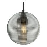 Dar Evander Single Pendant Matt Black and Smoked Glass –  from Amos Lighting + Home