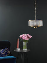 Dar Evelyn 3 Light Pendant Antique Bronze and Glass –  from Amos Lighting + Home