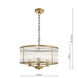 Dar Evelyn 3 Light Pendant Antique Bronze and Glass –  from Amos Lighting + Home