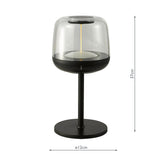 Dar Ezera Rechargeable Outdoor Table Lamp Black LED IP44