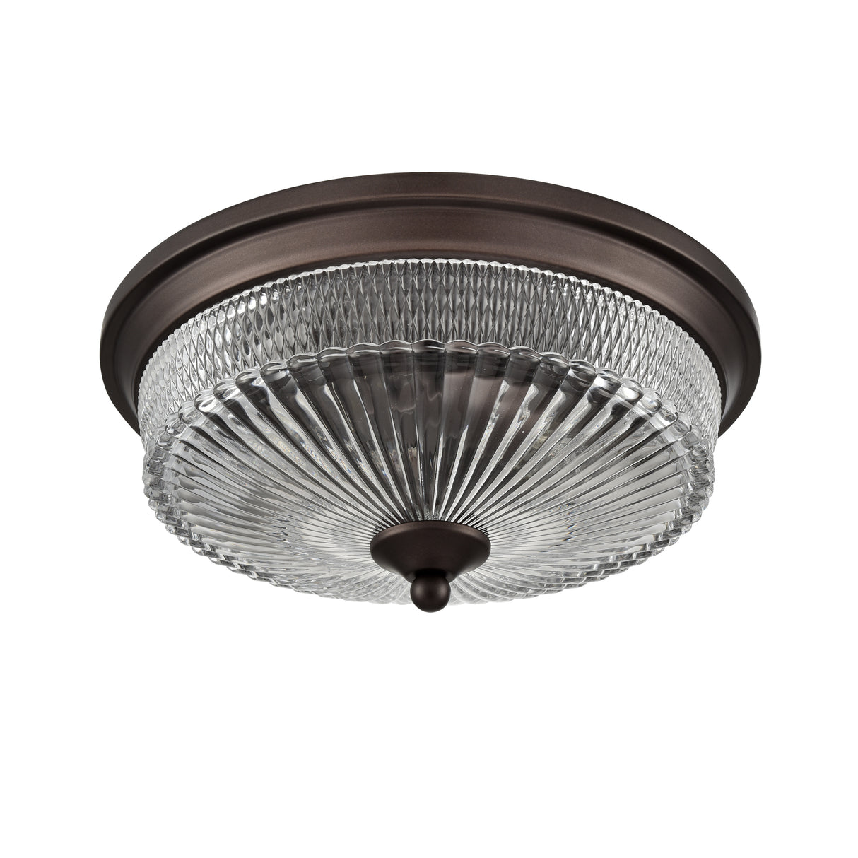 Franklite Emerson Dark Brown Flush Ceiling Light