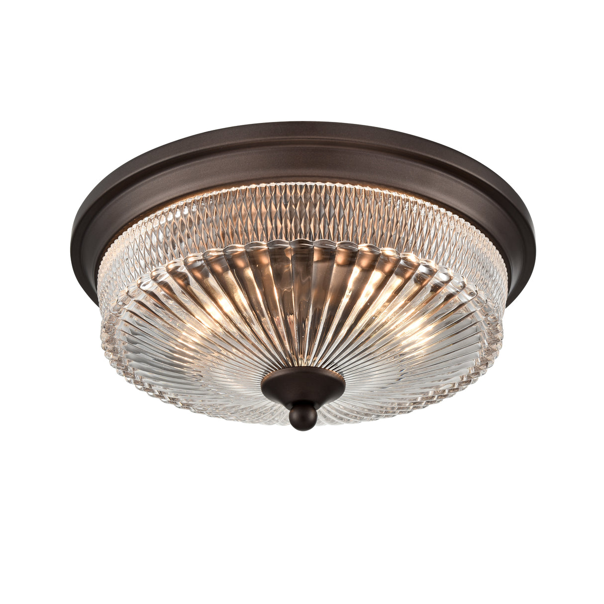 Franklite Emerson Dark Brown Flush Ceiling Light