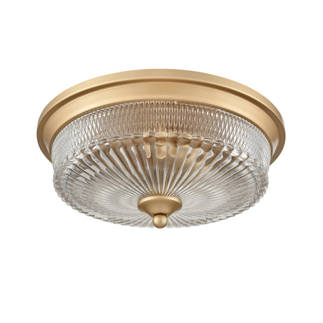 Franklite Emerson Gold Painted Flush Ceiling Light