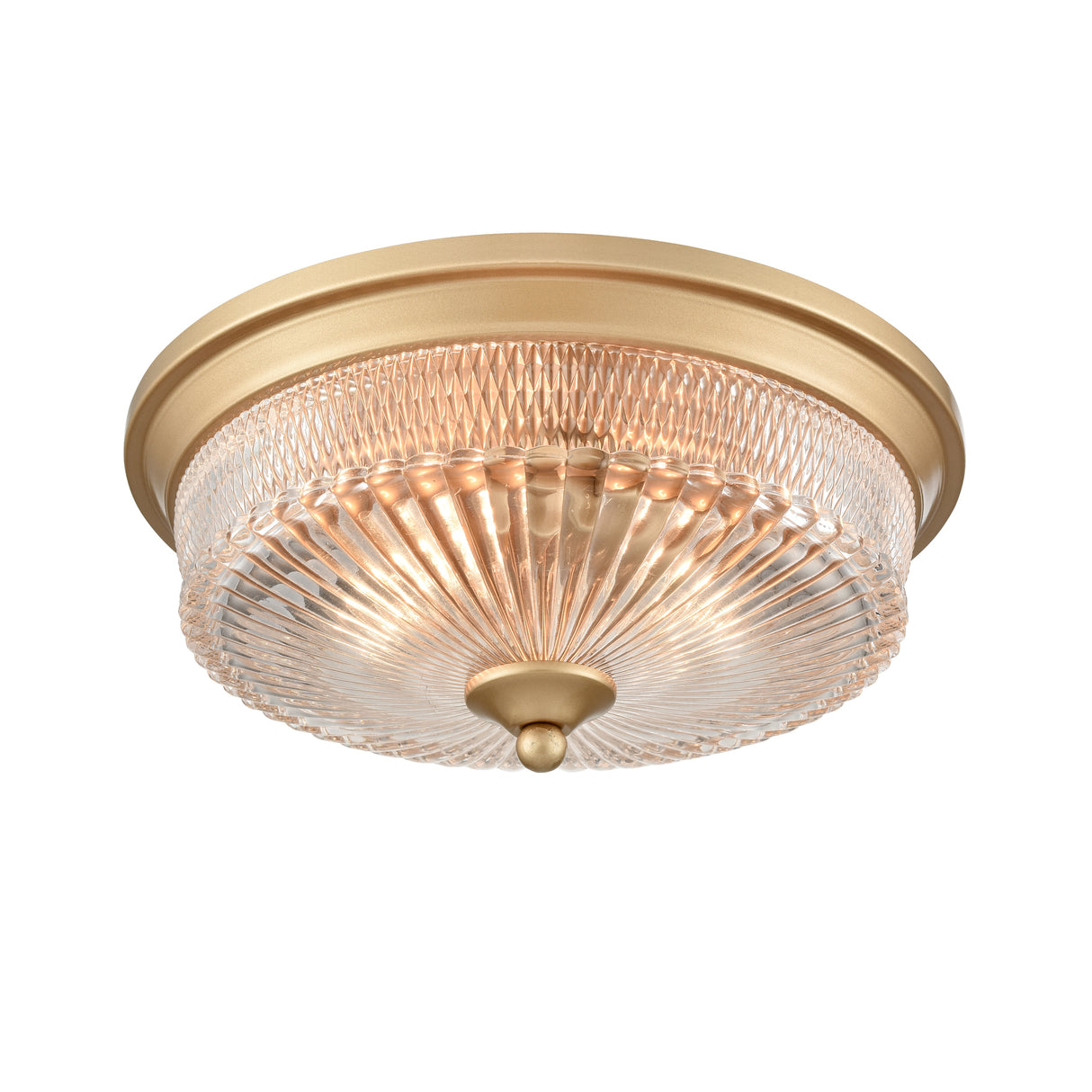 Franklite Emerson Gold Painted Flush Ceiling Light