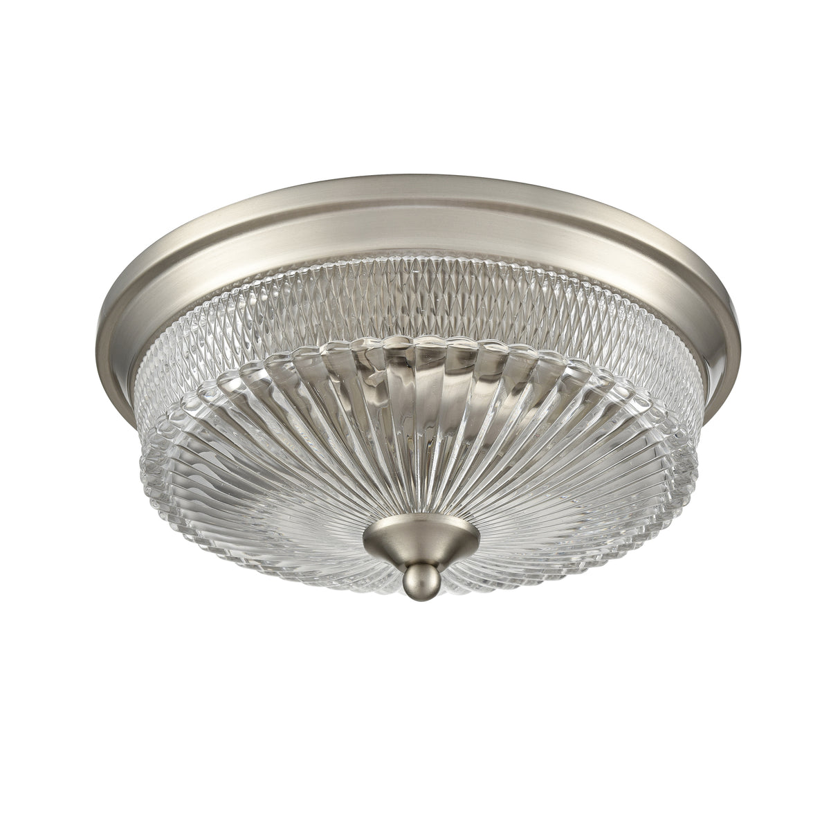 Franklite Emerson Satin Nickel Flush Ceiling Light