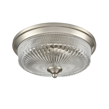 Franklite Emerson Satin Nickel Flush Ceiling Light
