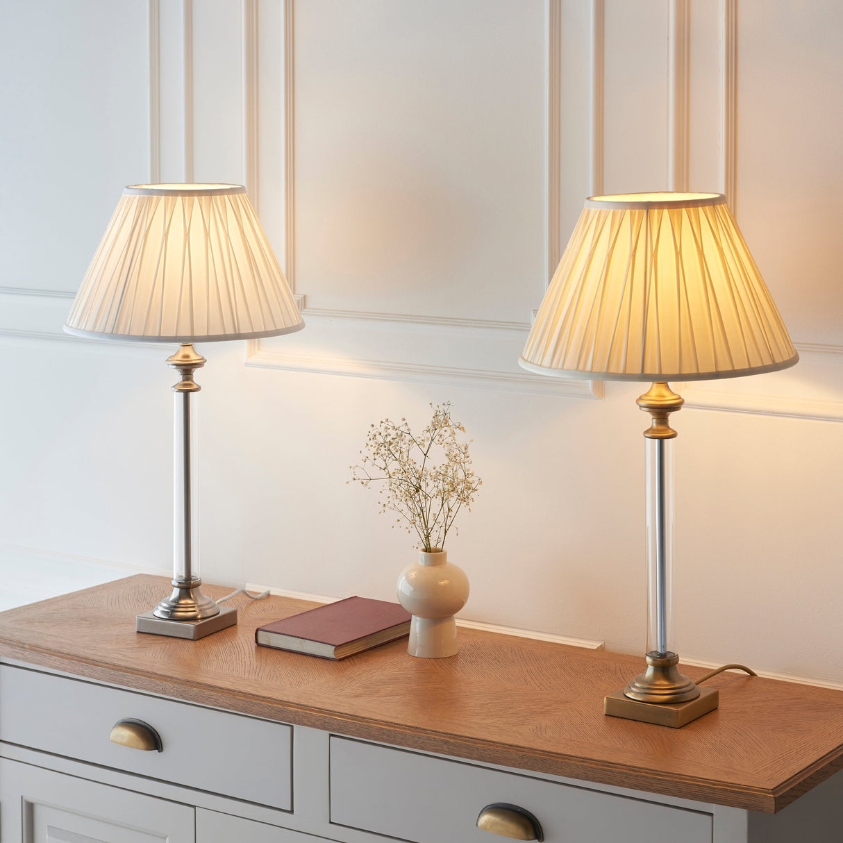 Endon Avebury Table Lamp Antique Brass from Amos Lighting + Home