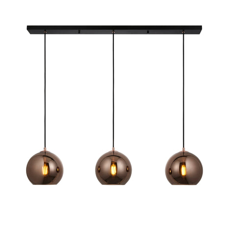 Endon Boli 3lt Bar Pendant Copper Mirrored Glass from Amos Lighting + Home