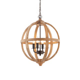 Endon Toba 4lt Wooden Orb Chandelier from Amos Lighting + Home