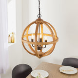 Endon Toba 4lt Wooden Orb Chandelier from Amos Lighting + Home