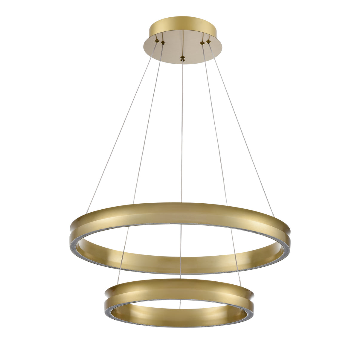 Franklite Eternity Double Tiered Satin Brass LED Pendant