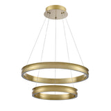 Franklite Eternity Double Tiered Satin Brass LED Pendant